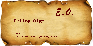 Ehling Olga névjegykártya